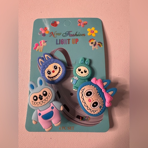 Other - Labubu Light Up Croc Charms- Blue